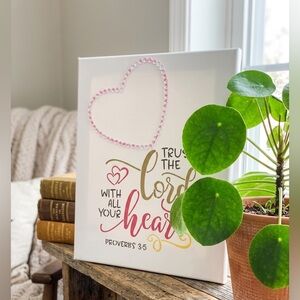 Handmade 11x14 "Trust the Lord" Canvas - Proverbs 3:5 - 3D Art
